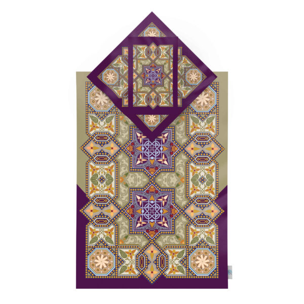 سجادة الصلاة الإسلامية المخملية الساجدة بنموذج الإسليمي نور