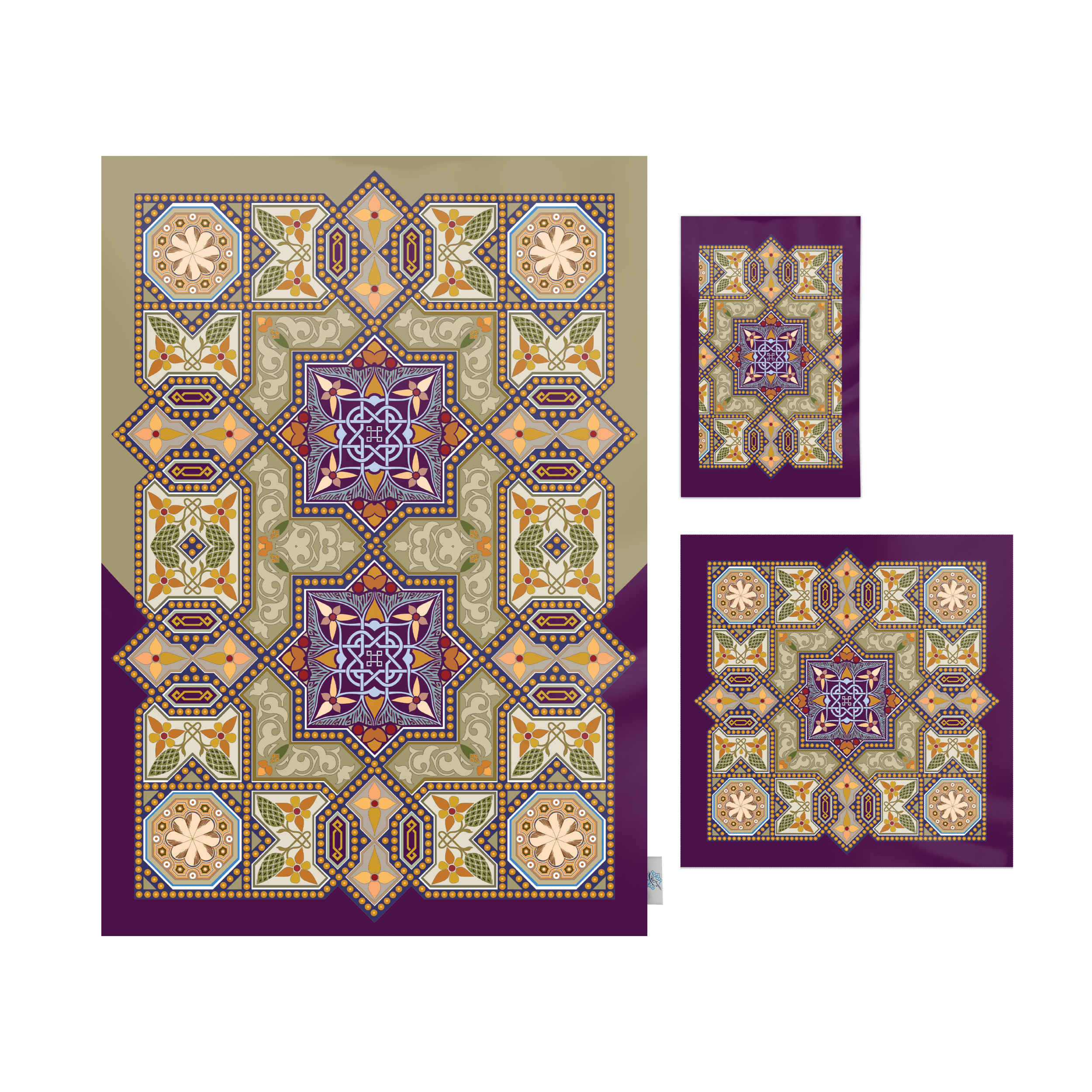 سجادة الصلاة الإسلامية المخملية الساجدة بنموذج الإسليمي نور