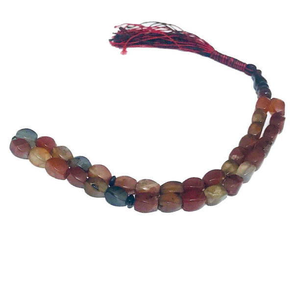 مسبحة إسلامية من العقيق السليماني مصنوعة من 33 حبة تسبيح حمراء