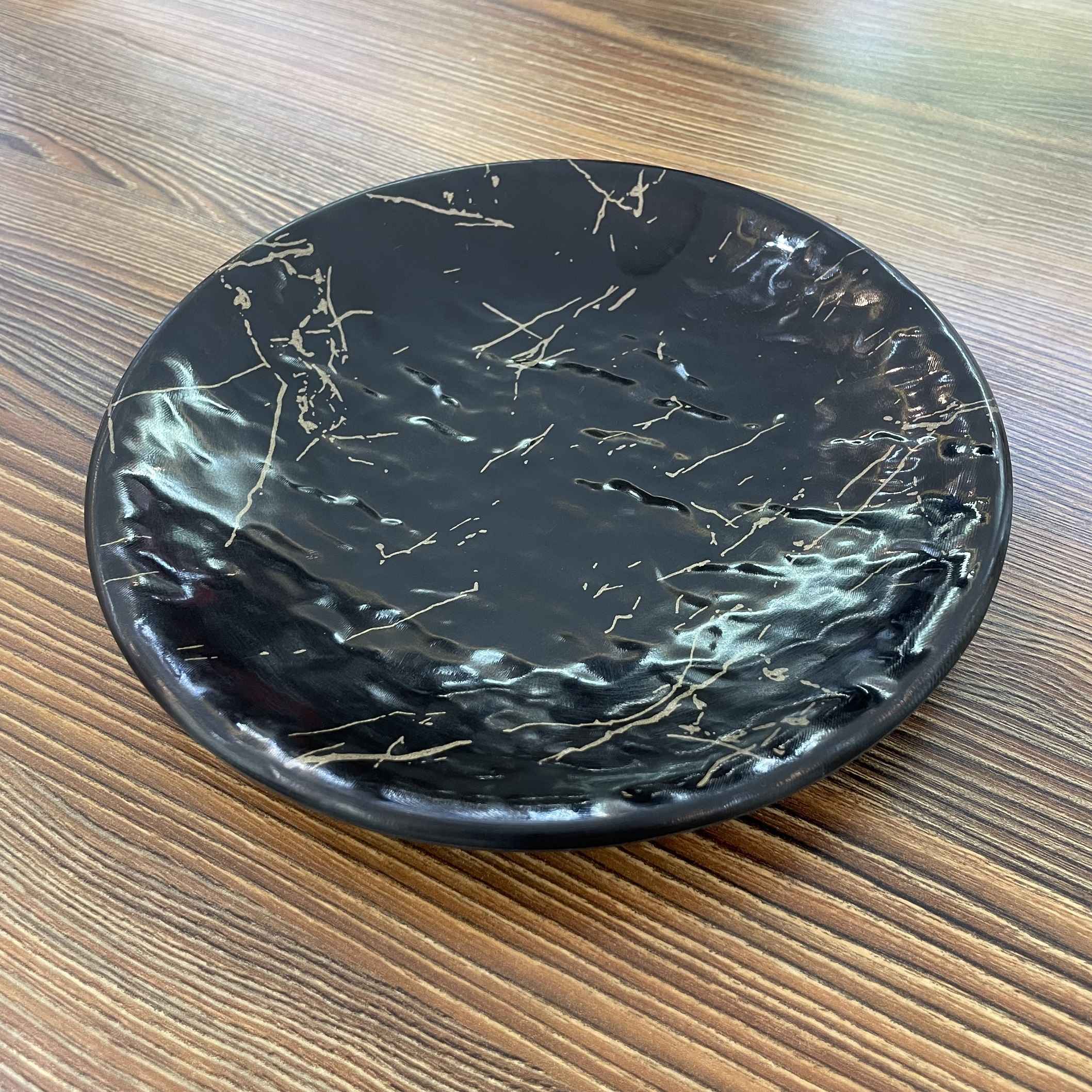 مجموعة أطباق ميلامين، آمنة للميكروويف بتصميم الرخام، عدد 3