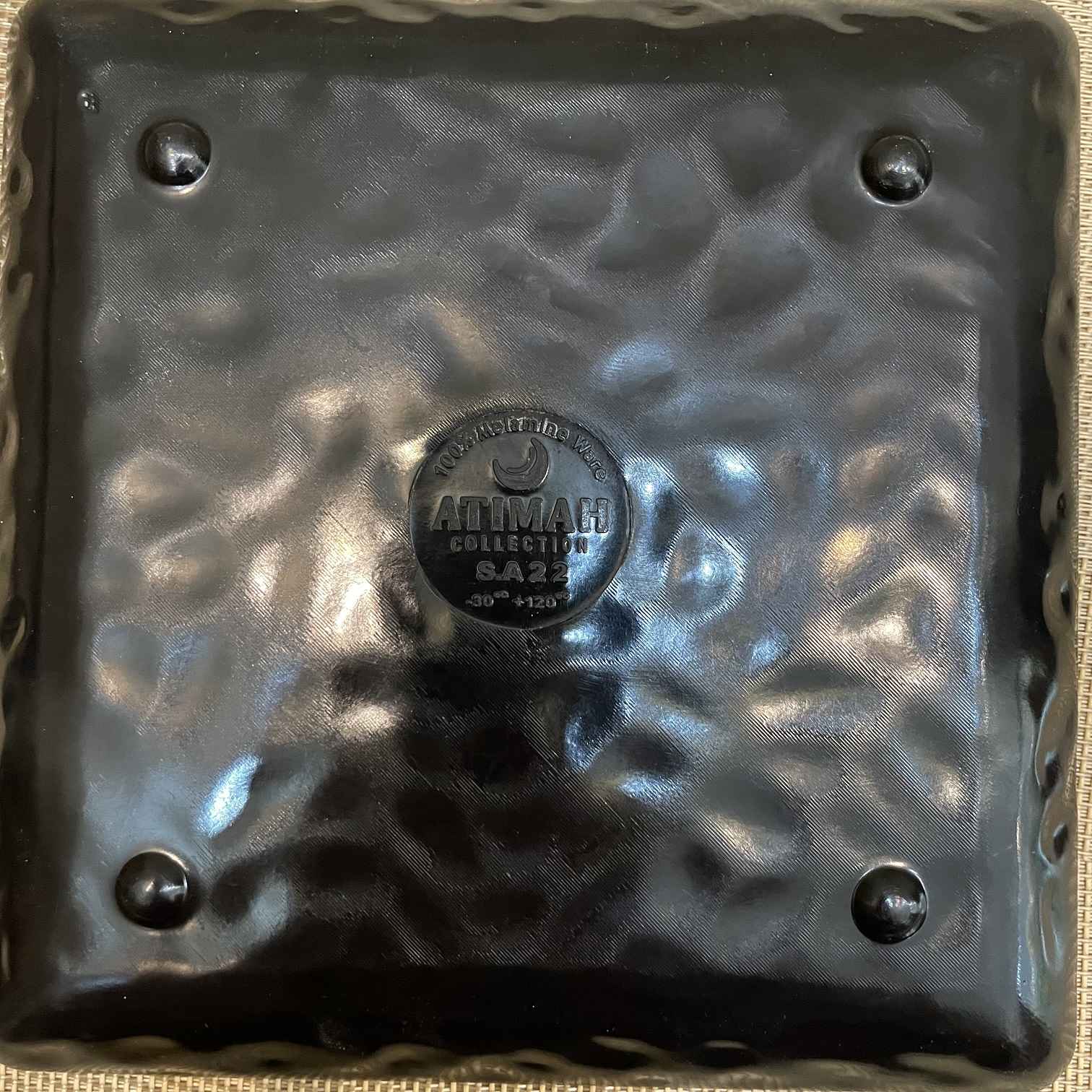 مجموعة أطباق ميلامين، آمنة للميكروويف بشكل مربع، عدد 3