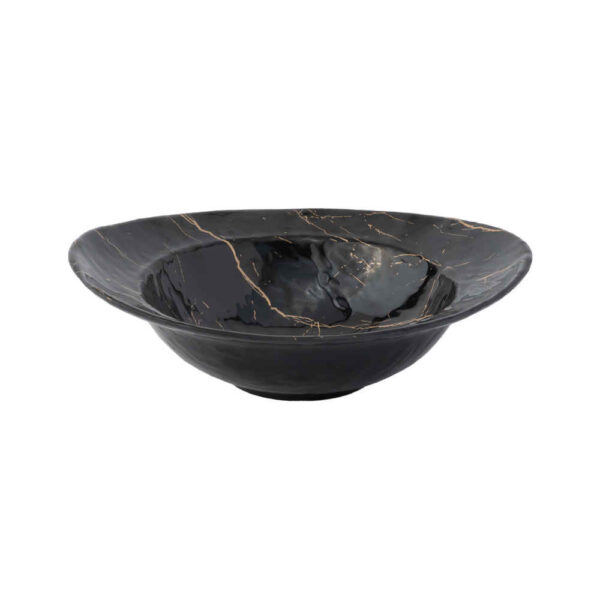 مجموعة أوعية عشاء ميلامين، آمنة للاستخدام في الميكروويف - موديل رخامي