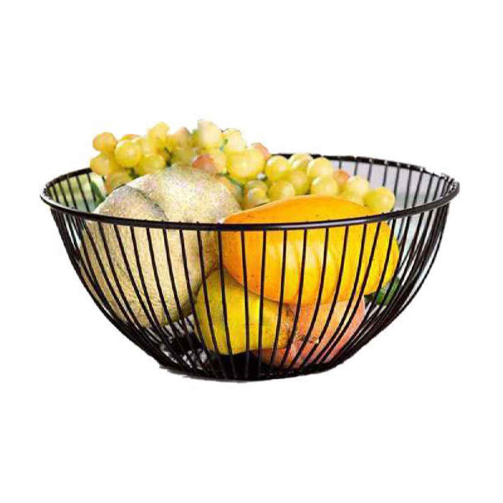 سلة فاكهة سلكية معدنية بشكل دائري أنيق