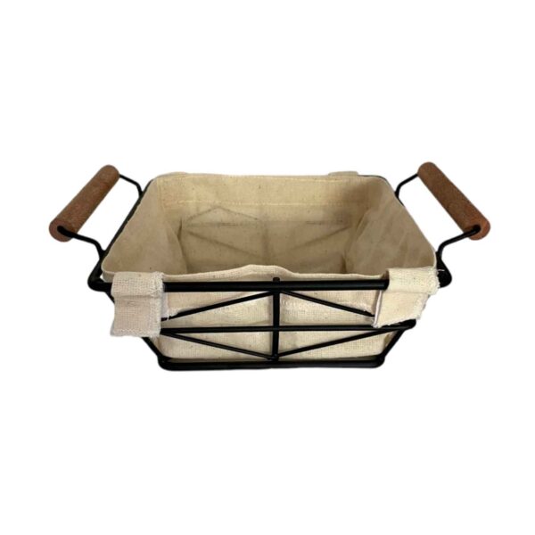 سلة فاكهة سلكية معدنية مع مقبض وغطاء قابل للفصل