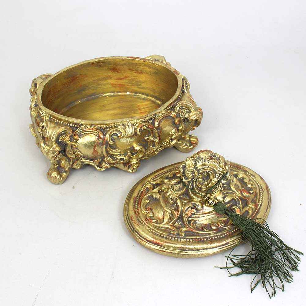 صندوق مجوهرات من البوليستر بتعليقة خضراء نموذج منا