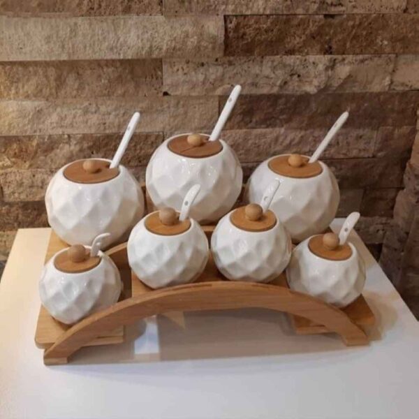 جرة تخزين مطبخ بورسلين - تخزين أنيق للقهوة والشاي والمزيد، مزخرف حديث