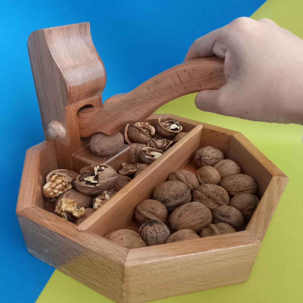 جهاز فتح المكسرات برافعة ريفية – جهاز فتح مكسرات يدوي من خشب الزان للاستخدام القوي والسهل