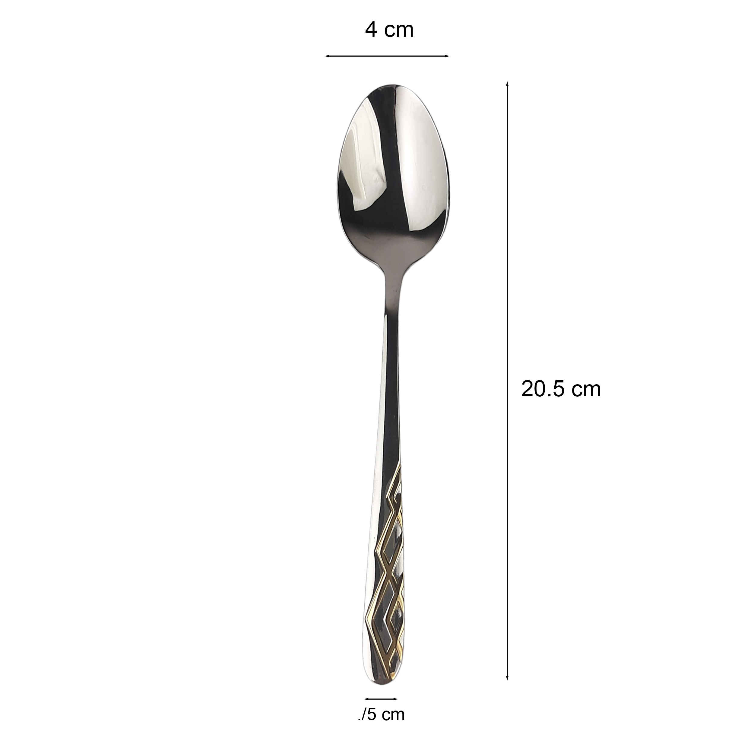 مجموعة ملاعق وشوك بتصميم ذهبي 12 قطعة نموذج خطي