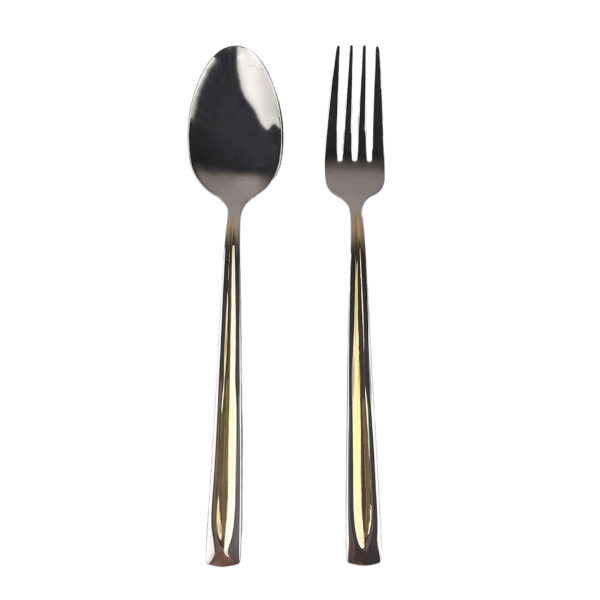 مجموعة ملاعق وشوك بتصميم ذهبي 12 قطعة نموذج باريس