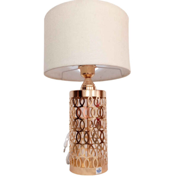 مصباح طاولة مزين بظلال من القماش الأسطواني - ليزر