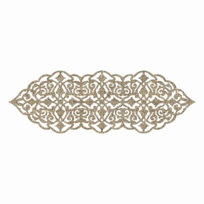 عداء طاولة من الجلد الصناعي مزين بتصميم لامع أنيق
