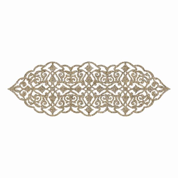 عداء طاولة من الجلد الصناعي مزين بتصميم لامع أنيق