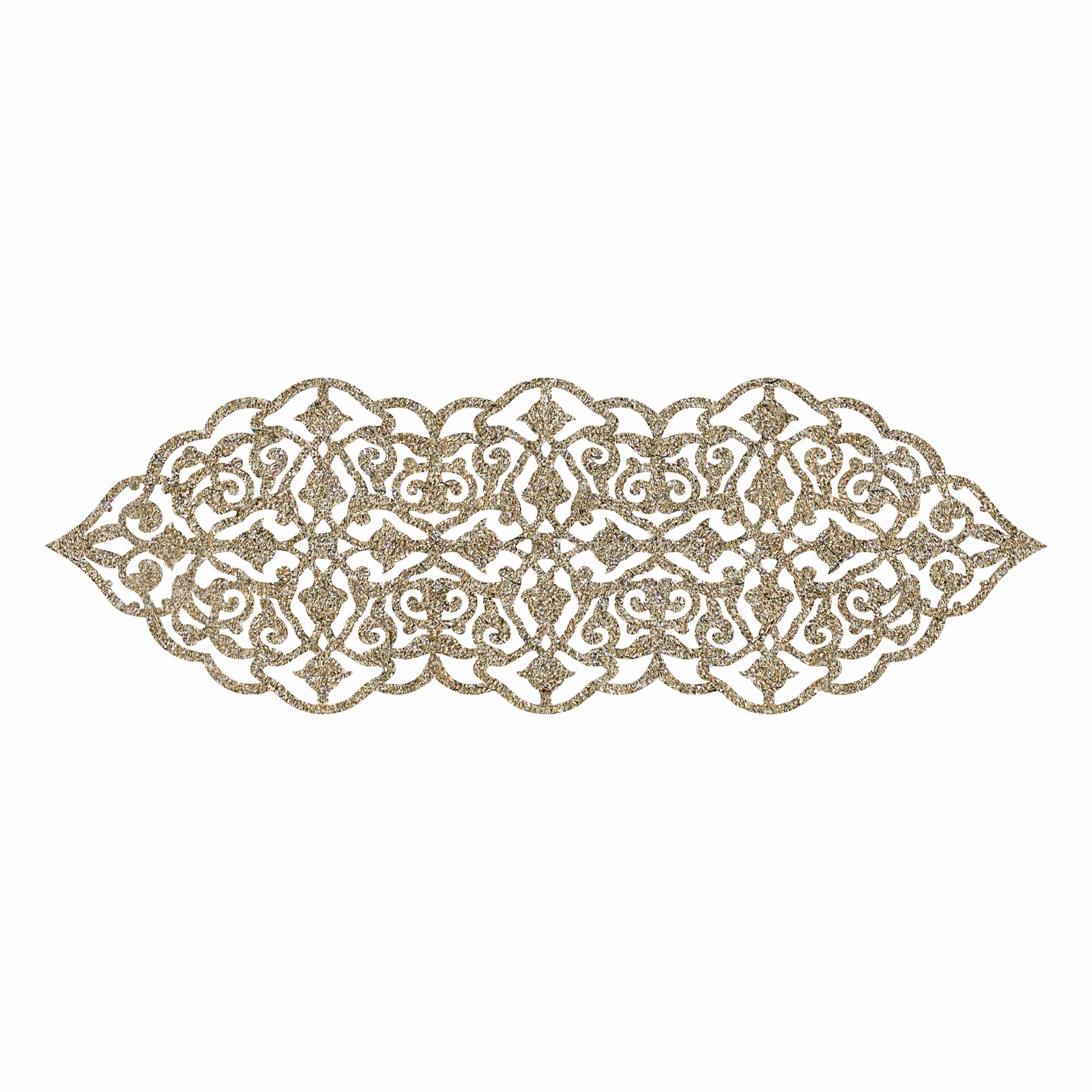 عداء طاولة من الجلد الصناعي مزين بتصميم لامع أنيق
