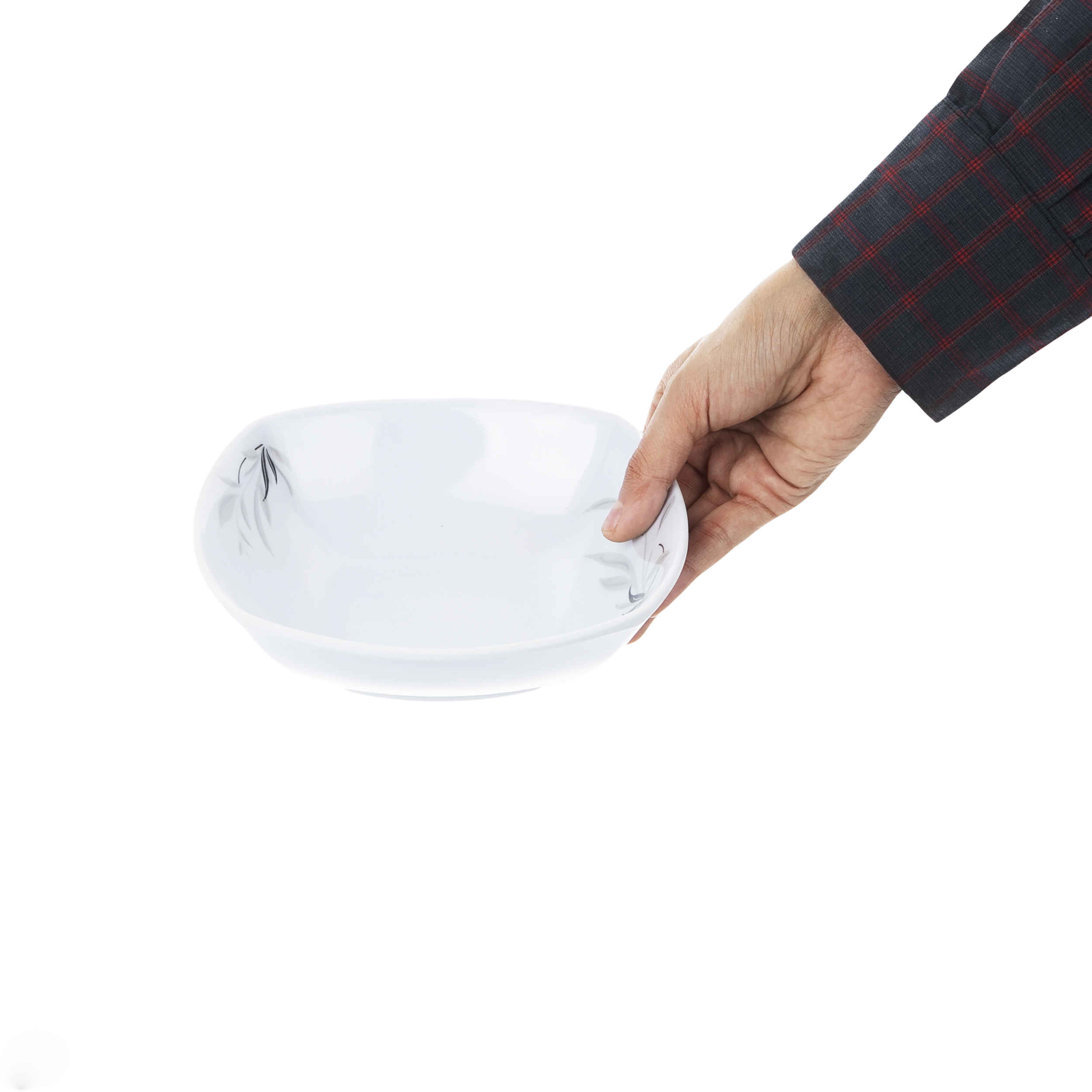 مجموعة أوعية عشاء ميلامين بيضاء، آمنة للغسل في غسالة الصحون – موديل كاسرا (مجموعة من 6)