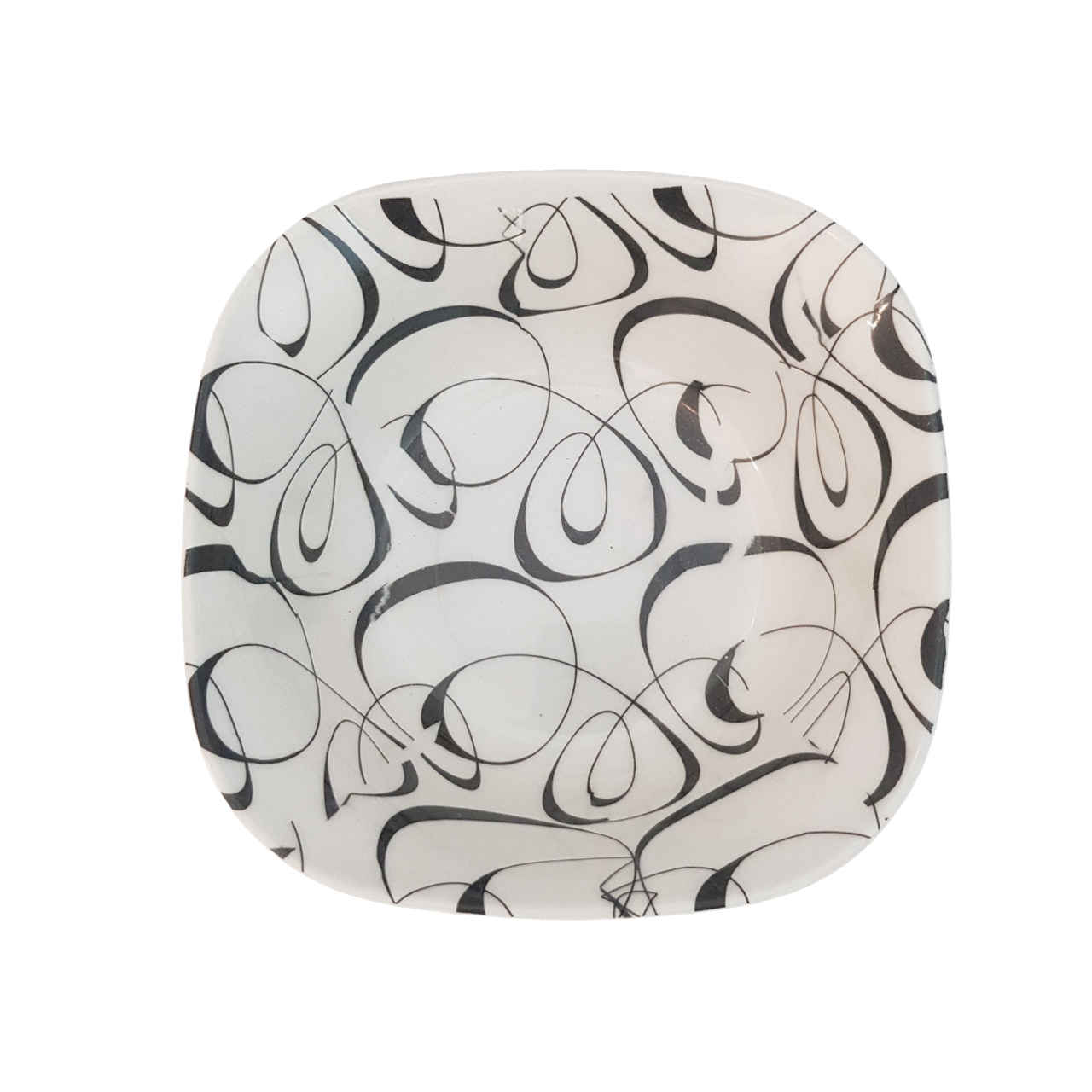 مجموعة أوعية عشاء ميلامين بيضاء، شكل مربع – موديل قاصدك (مجموعة من 6)