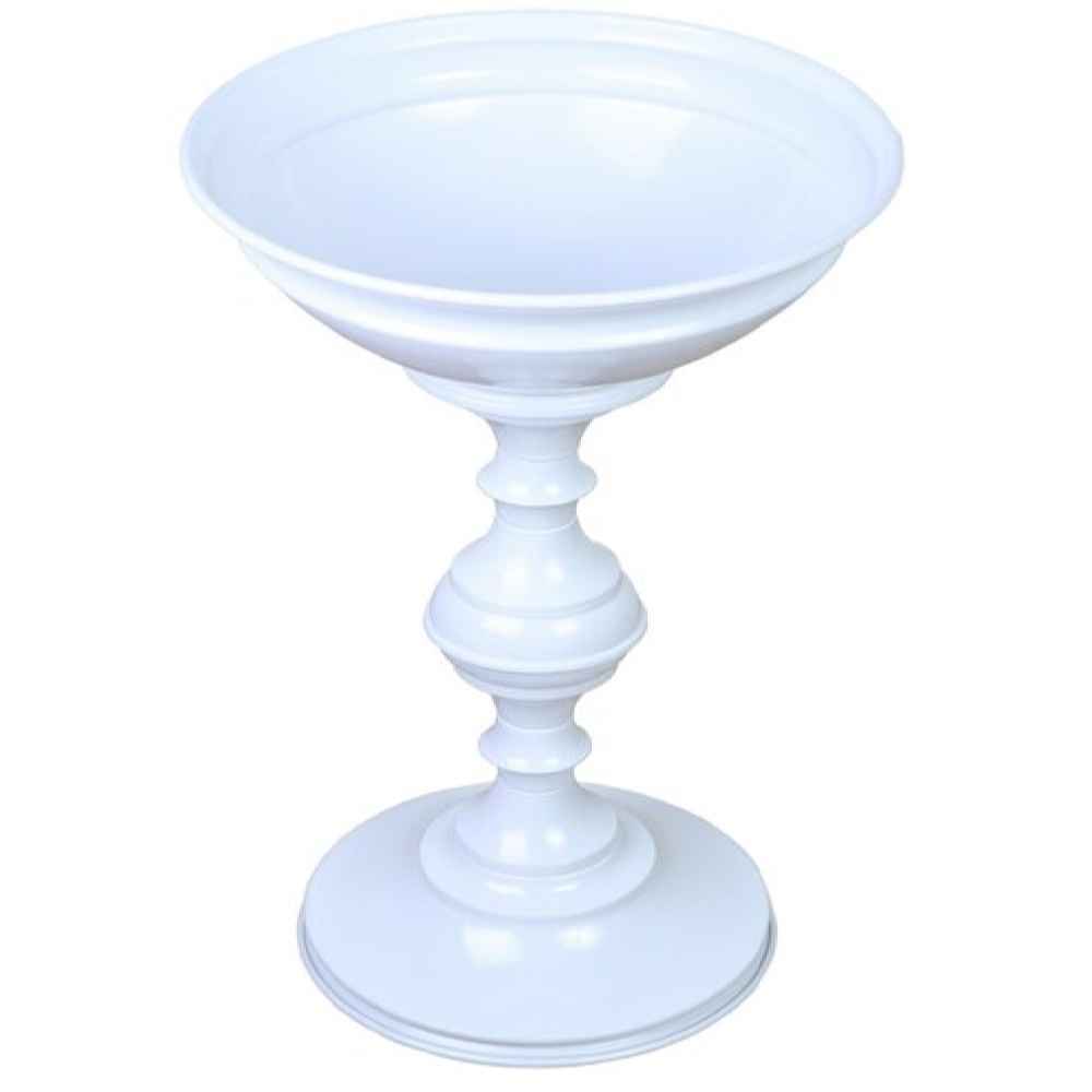 وعاء عرض معدني أبيض للأرضية للمكسرات والتوابل