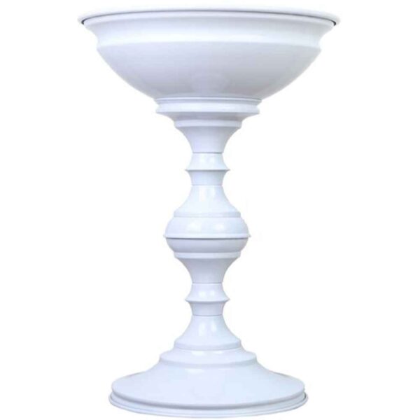 وعاء عرض معدني أبيض للأرضية للمكسرات والتوابل