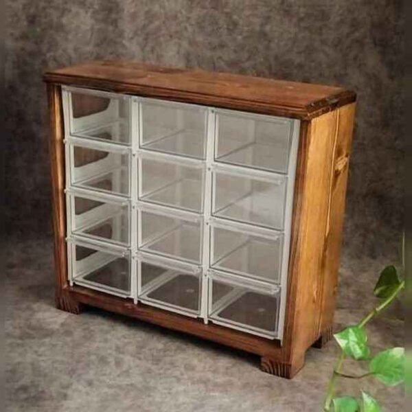 خزانة أدراج خشبية مع 12 درج للتنظيم في المطبخ والمنزل