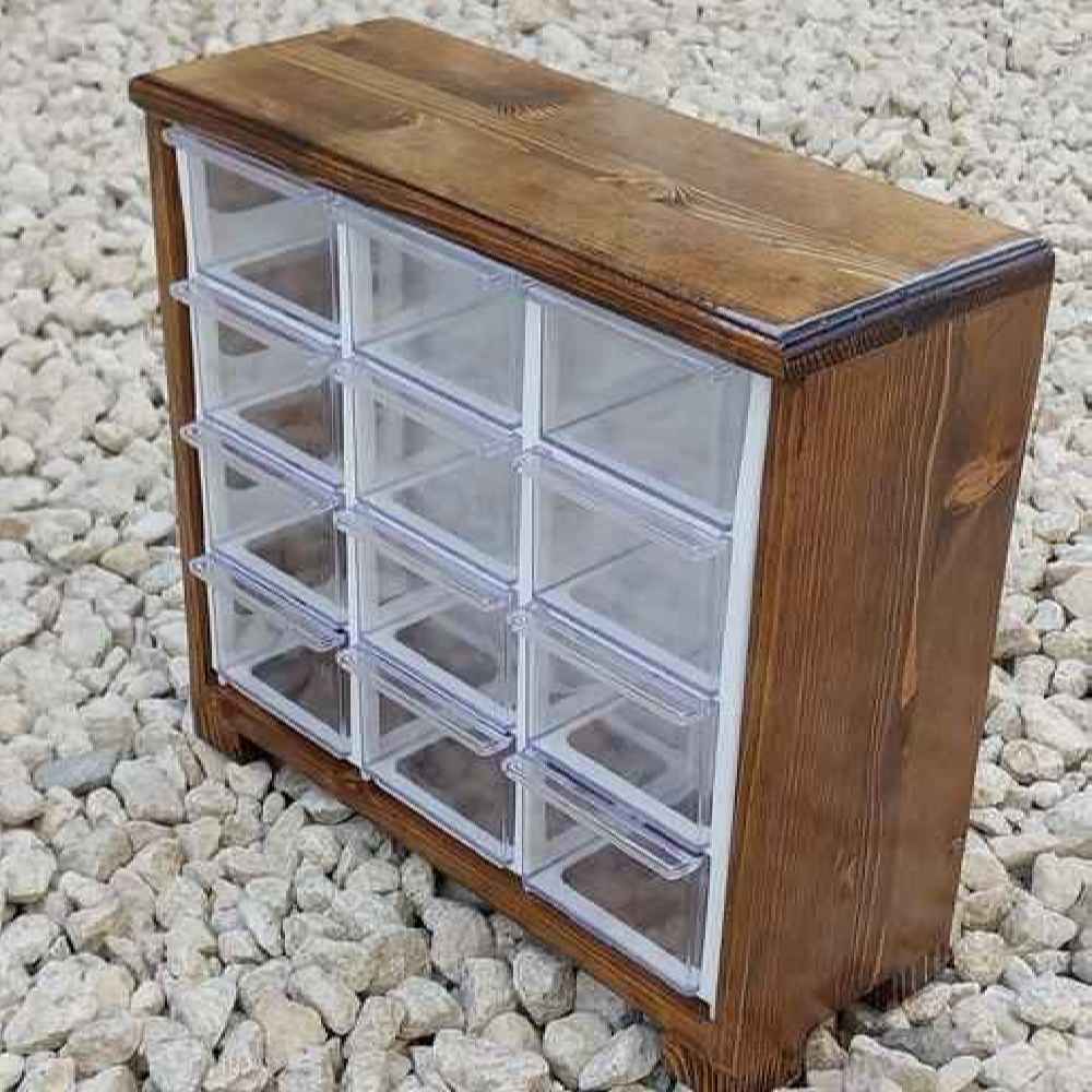 خزانة أدراج خشبية مع 12 درج للتنظيم في المطبخ والمنزل