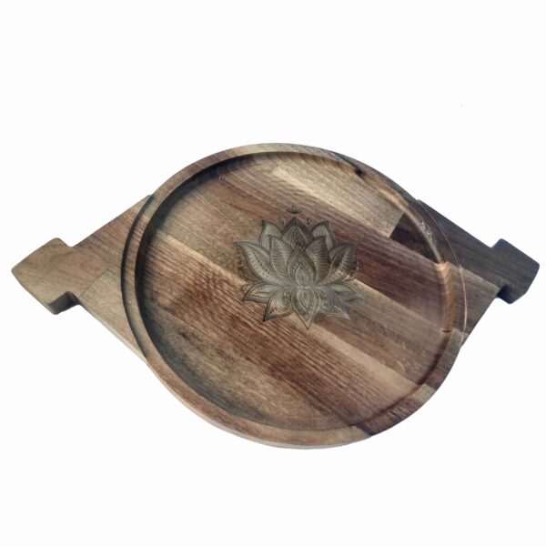 صينية بتصميم زهري مع مقبض وقاعدة – نموذج "غولناز"