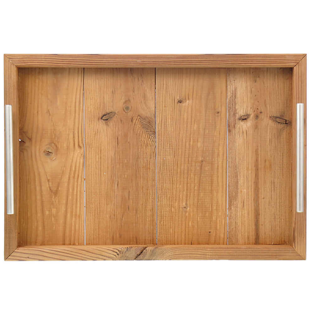 صينية تقديم خشبية مع مقبض – تشطيب مقاوم للماء للاستخدام اليومي