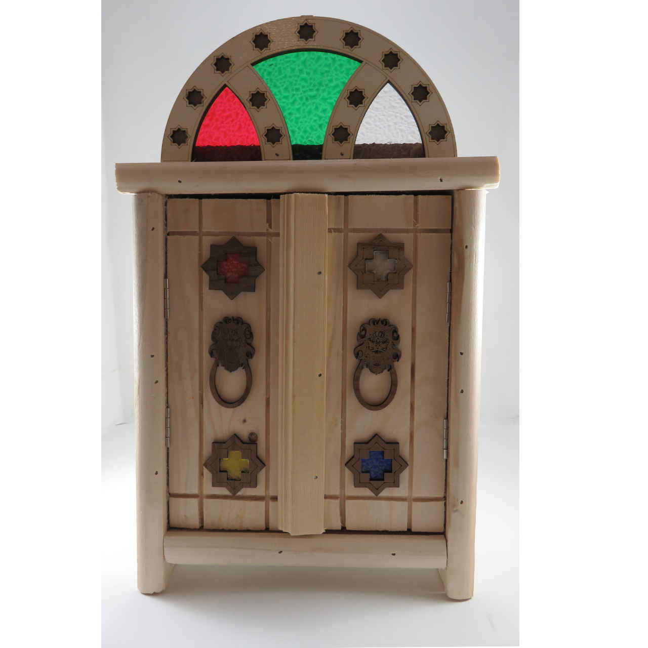 حامل مفاتيح حائط خشبي تصميم باب تقليدي