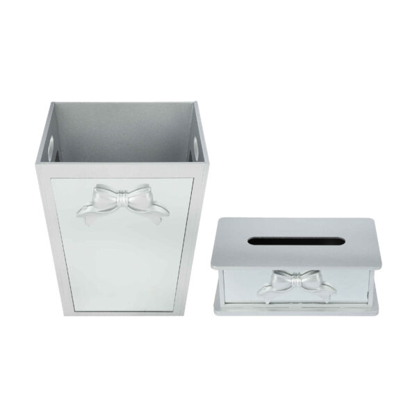 مجموعة سلة مهملات وصندوق مناديل خشبي – تصميم بويتاي