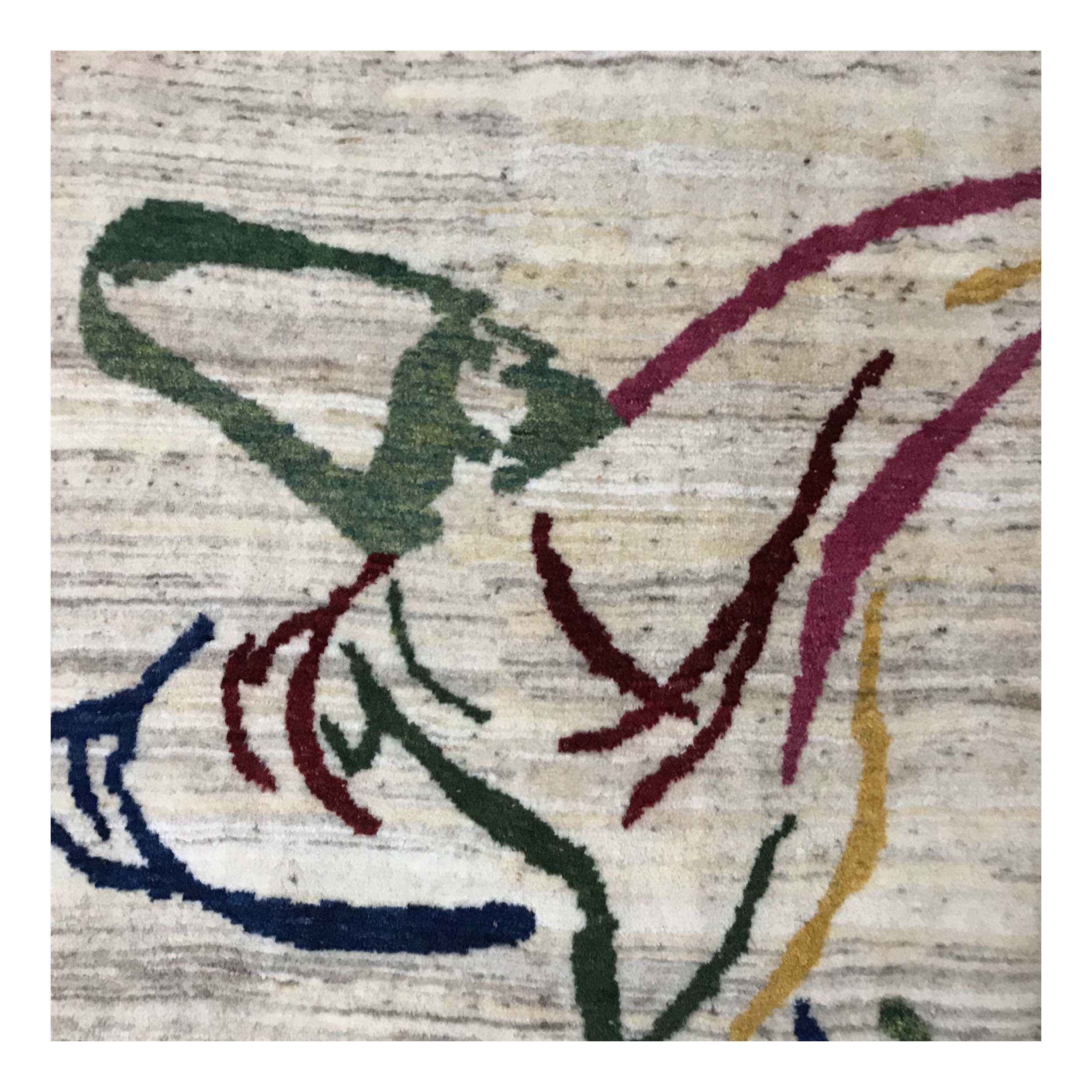 سجاد جابيه إيراني من الصوف محبوك يدويًا في فارس الدراويش الدوارة