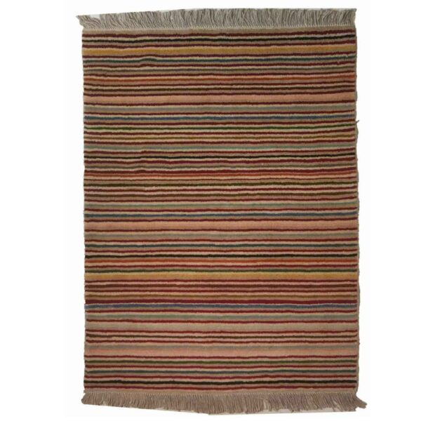 سجاد جابيه إيراني أصيل من الصوف محبوك يدويًا مخطط أحمر