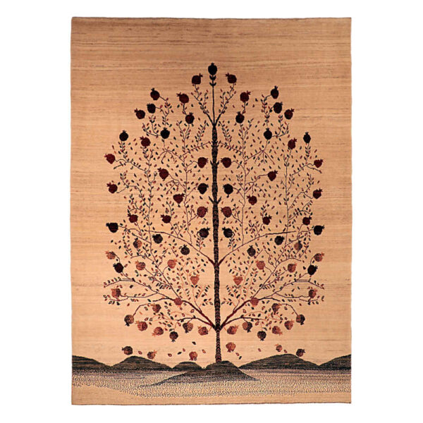 سجاد جابيه إيراني أصيل من الصوف محبوك يدويًا برموز شجرة الحياة