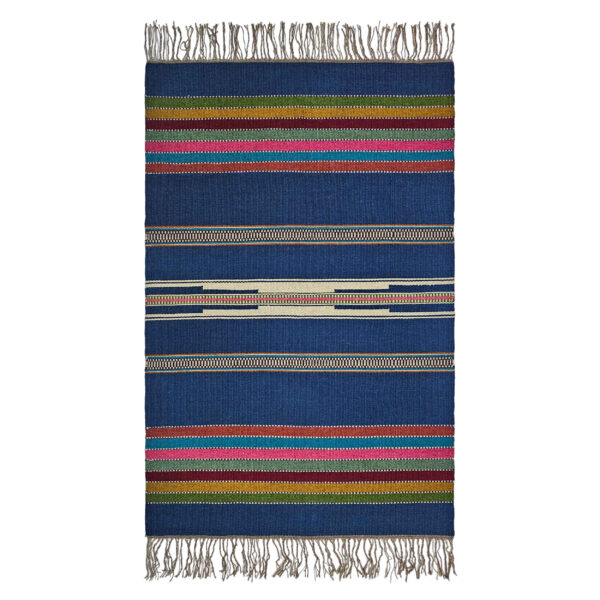 سجاد كليم إيراني من الصوف مصنوعة يدويًا باللون الأزرق في لرستان