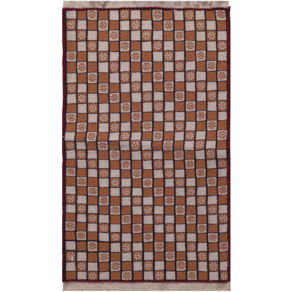 سجاد كليم إيراني من الصوف مصنوعة يدويًا بنقش هندسي في سيرجان