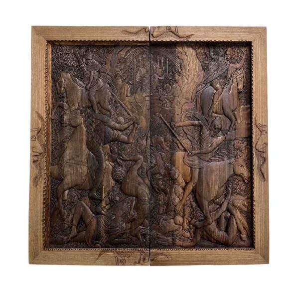 لوحة لعبة الطاولة من الخشب المنحوت باليد بتصميم فن النهاية