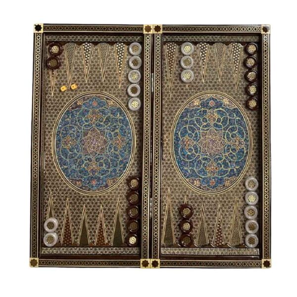 لوحة لعبة الطاولة مصنوعة يدويًا بتصميم تقنية الخاتم كاري التقليدية