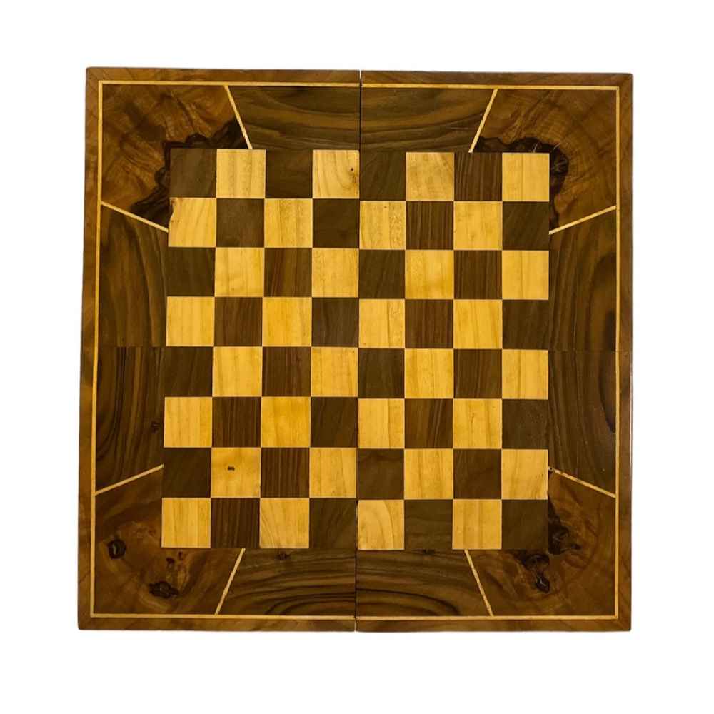 لوحة لعبة الطاولة والشطرنج المنحوتة من خشب الجوز – هشتپر