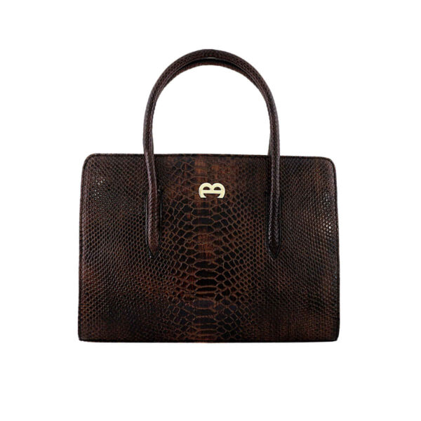 حقيبة بوليتو جلدية بنمط جلد الثعبان وسعة كبيرة