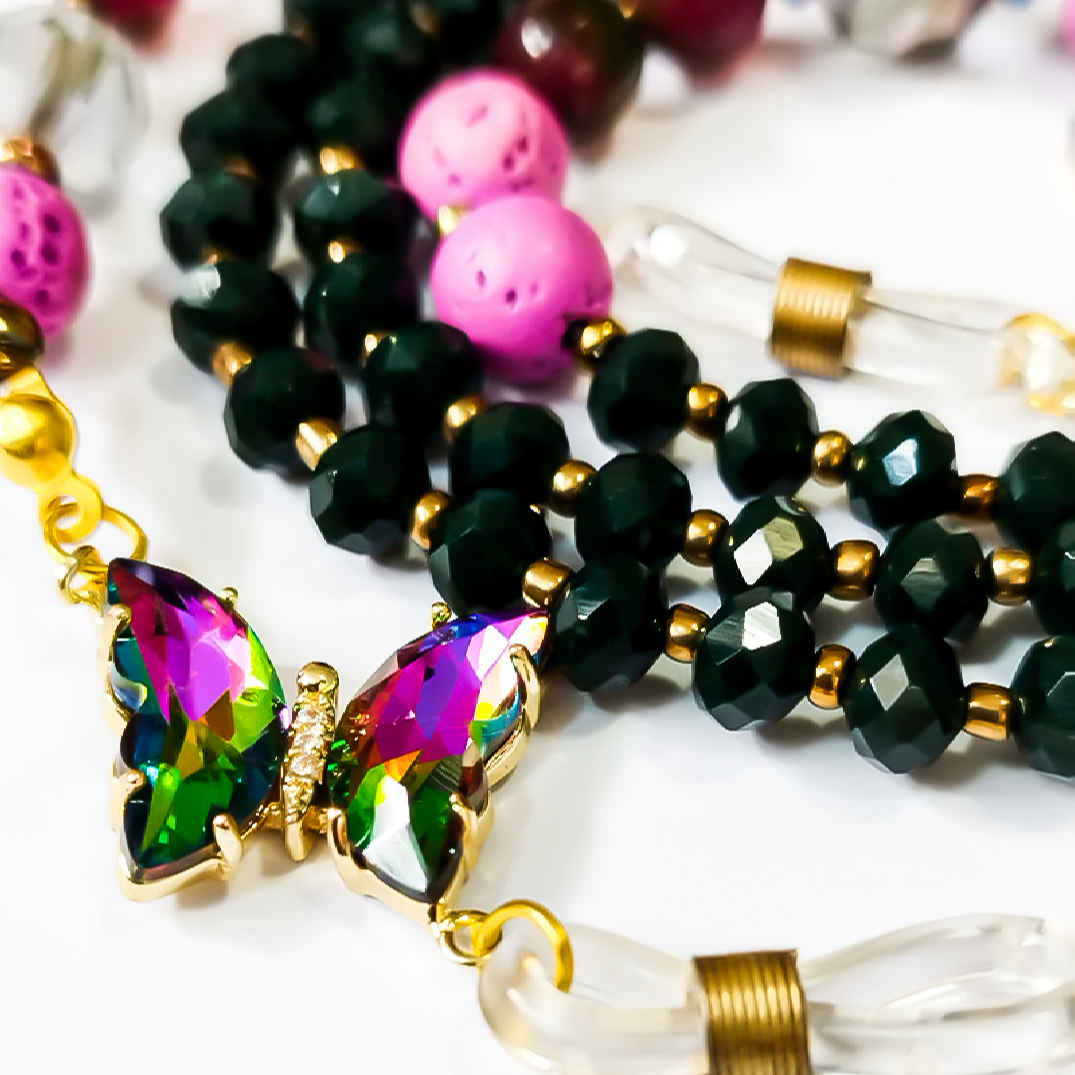 سلسلة نظارات بالخرز – خرز كريستال وعقيق للاستخدام اليومي