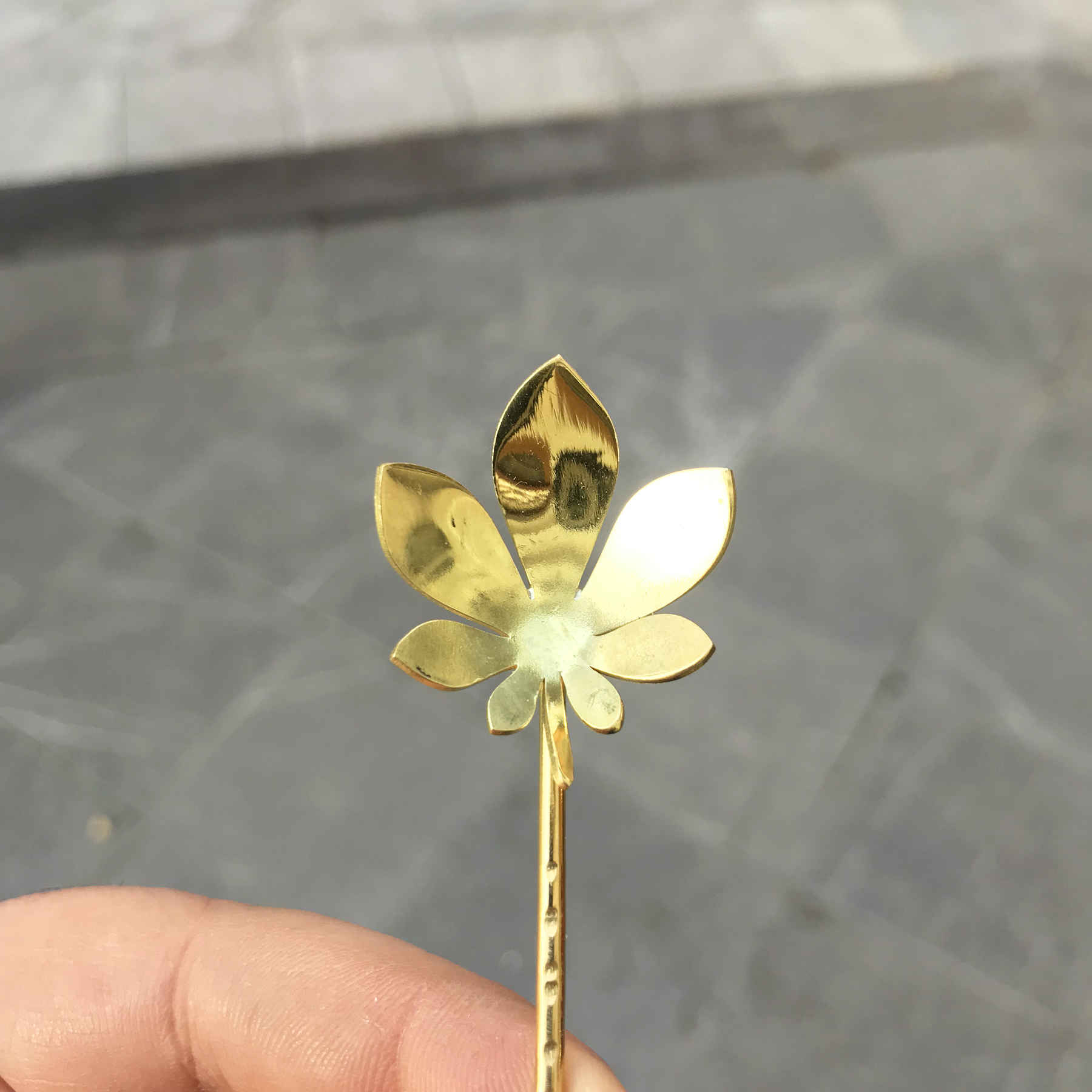 ملعقة بار نحاسية بتصميم ورقة فنية – مجموعة 3 قطع