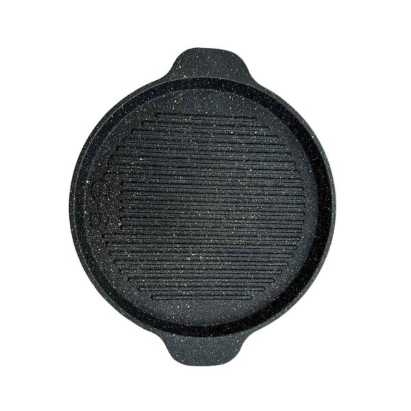 مقلاة مشوية دائرية من الحديد الزهر للتخييم – 24 سم