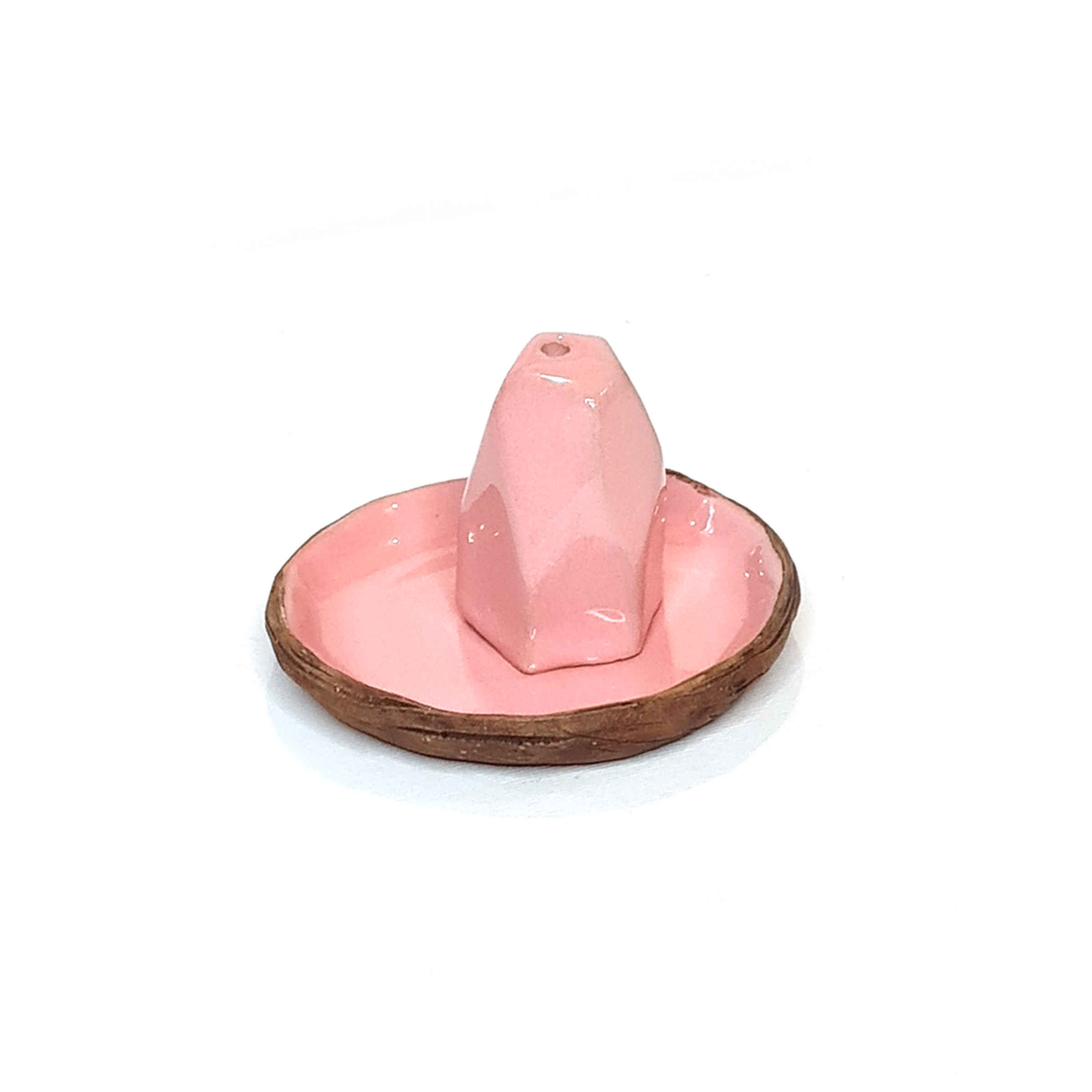 حامل بخور فخاري يدوي – تصميم صخرة بنفسجية