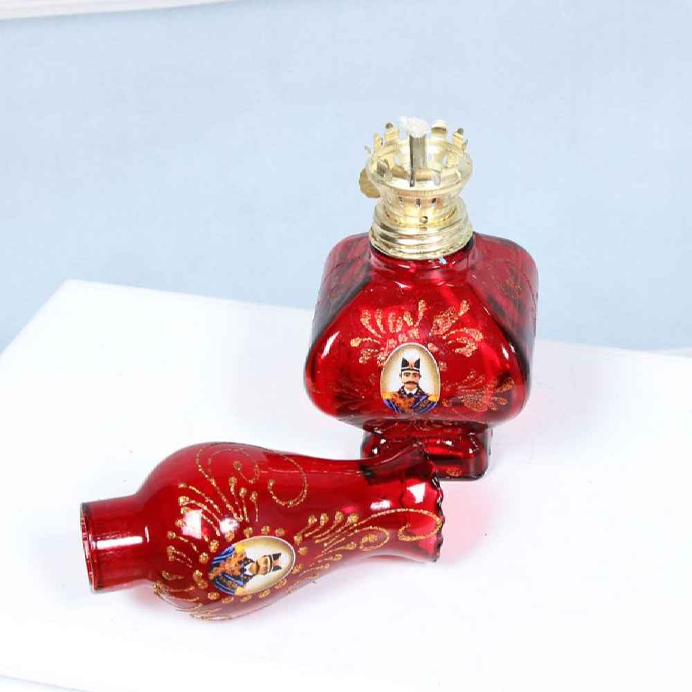 مصباح كيروسين زجاجي بتصميم شاه عباسي إيراني