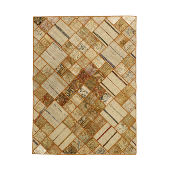 سجادة مرقعة إيرانية قديمة محبوكة يدويًا بنمط ليلى