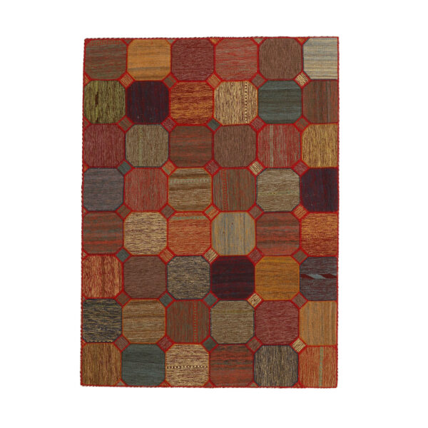 سجادة مرقعة إيرانية قديمة محبوكة يدويًا بنمط سامين