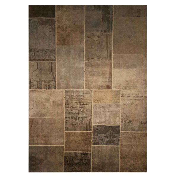 سجادة مرقعة إيرانية قديمة محبوكة يدويًا بنمط مريح