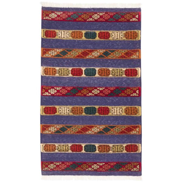 سجادة كليم صوفية إيرانية باللون الأزرق الغولستاني