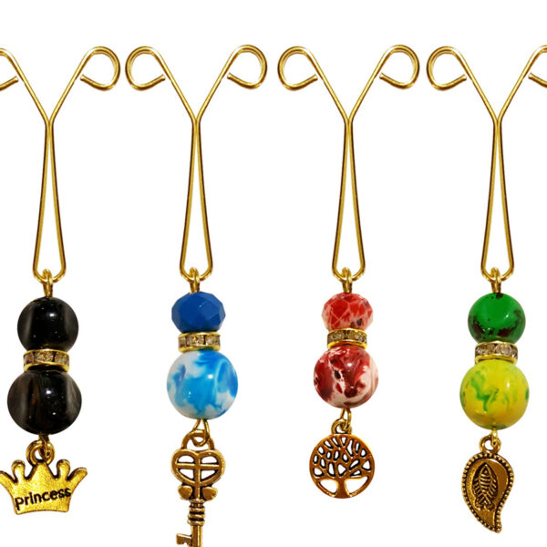 مجموعة دبابيس حجاب على شكل حرف U للنساء المسلمات بتصميم ملون مزين بالخيوط (4 قطع)