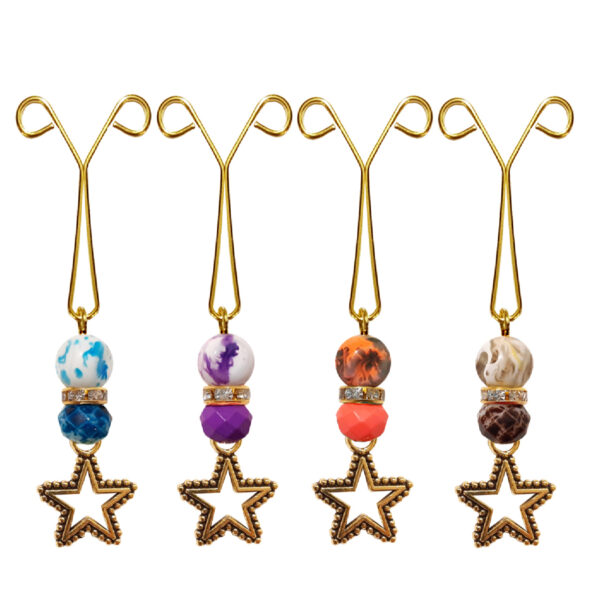 دبابيس حجاب على شكل حرف U للنساء المسلمات مع قلادة نجمة (4 قطع)