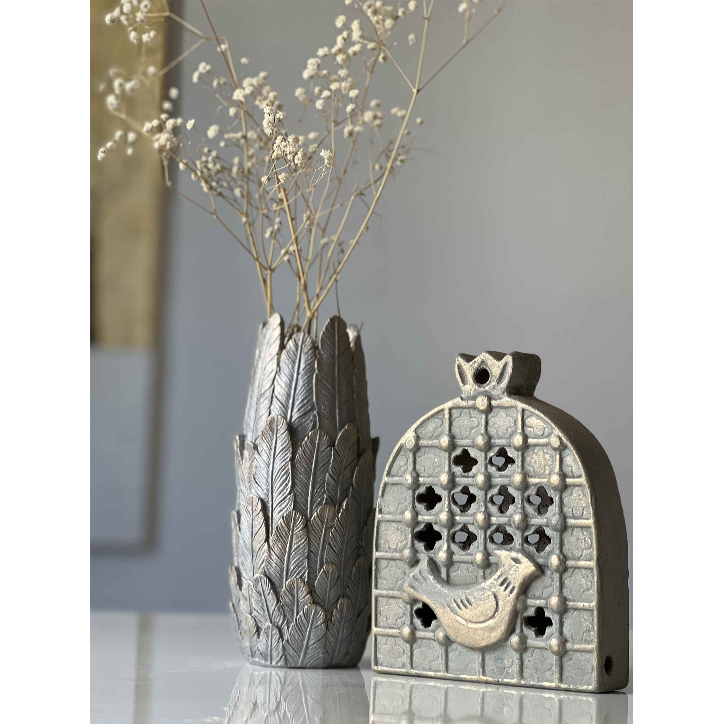 حامل بخور فخاري يدوي – تصميم مرغ آمين