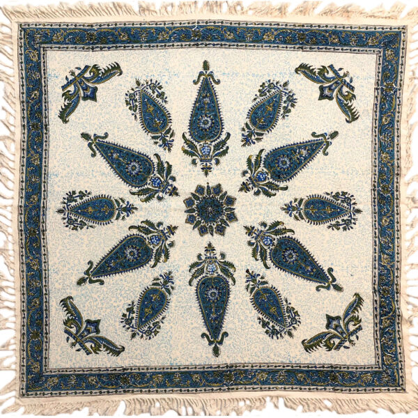 مفرش الطاولة الإيراني: طباعة كلامكاري التقليدية في إصفهان البنفسجي