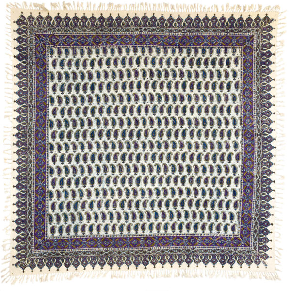 مفرش الطاولة الإيراني: طباعة كلامكاري التقليدية في إصفهان اللون الأرجواني